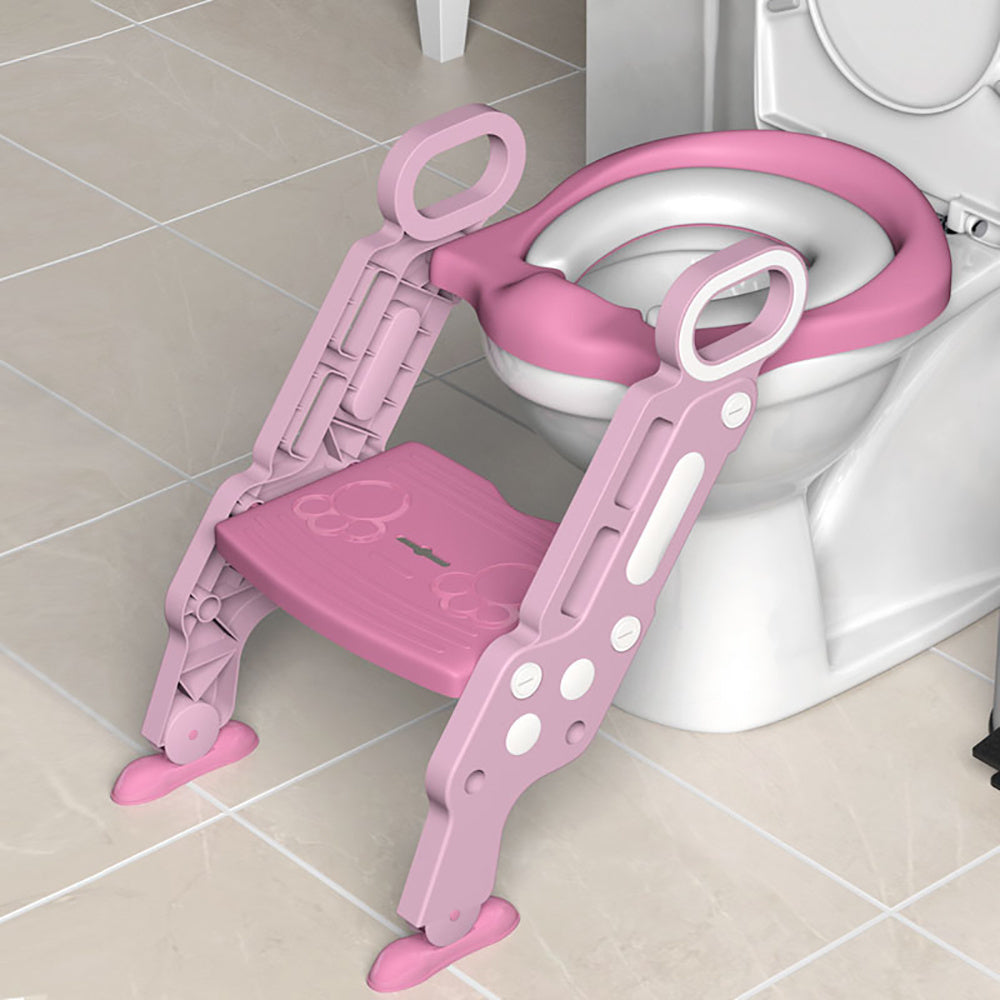 O'zgaruvchan Poti Ta'limi O'tirig'i bilan Qadam Poyasi - 3-8 yoshdagi bolalar uchun Tualet O'tirig'i, Egiluvchan va Mustahkam Plastik, 1-Paket