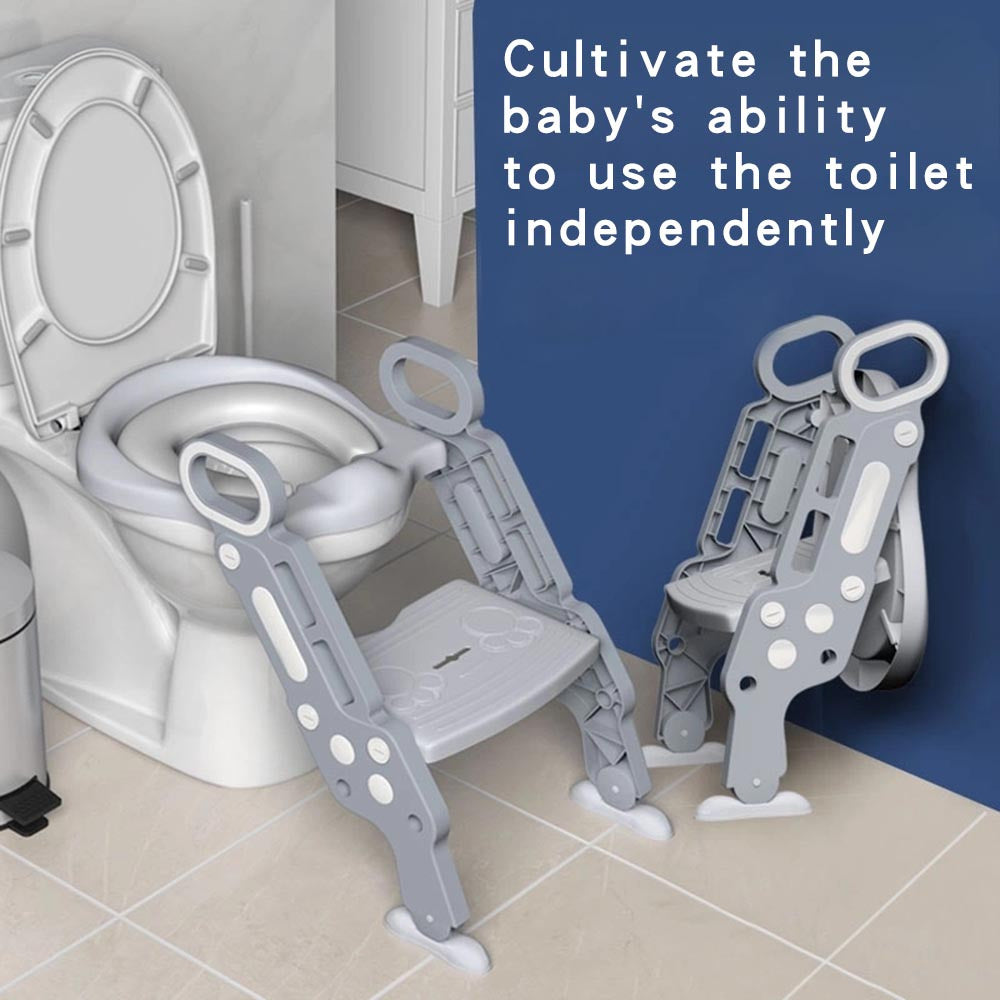O'zgaruvchan Poti Ta'limi O'tirig'i bilan Qadam Poyasi - 3-8 yoshdagi bolalar uchun Tualet O'tirig'i, Egiluvchan va Mustahkam Plastik, 1-Paket