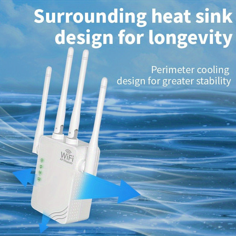 WiFi Extender Boosts Signal Up to 10000 Sq Ft Dual Band 300Mbps Indoor Outdoor