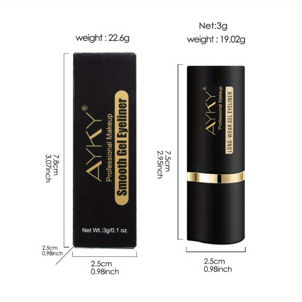 Women Gel Eyeliner Pencil Waterproof Black Brown Grey Makeup Tool