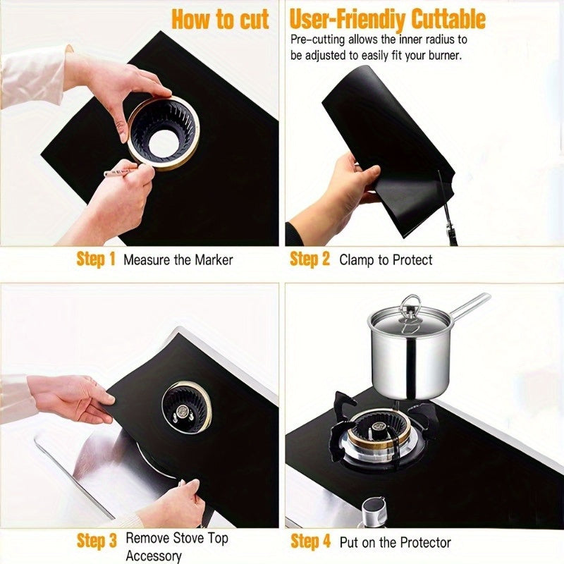 Gas Stove Burner Covers Set of 3 Non-Stick Heat Resistant Washable Protectors