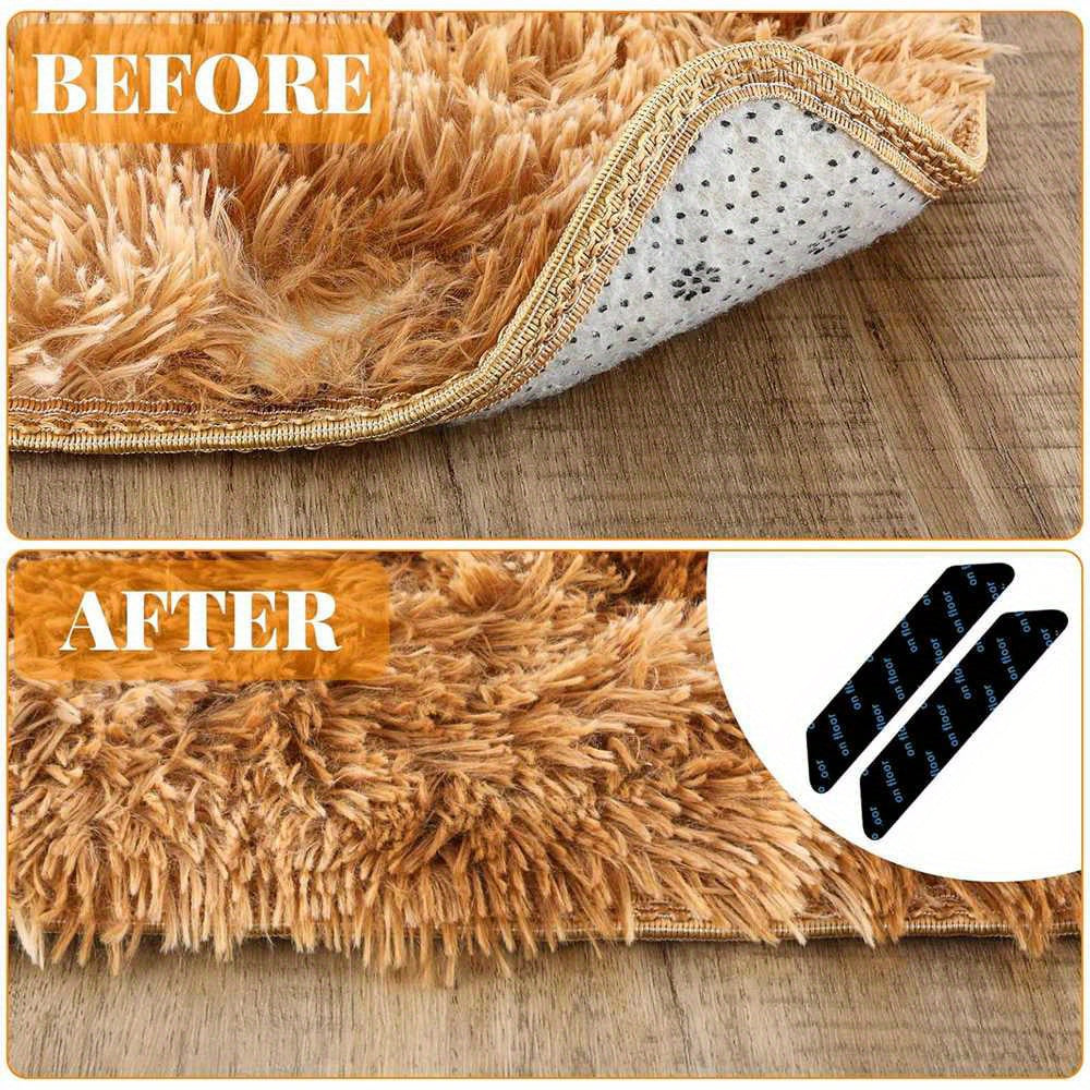Reusable Carpet Tape with Self-Adhesive Corners and Edges Gripper Pads for Rugs