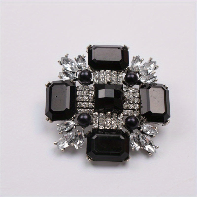 Water-Cut Rhinestone Brooch for Women Elegant Jewelry Accessory