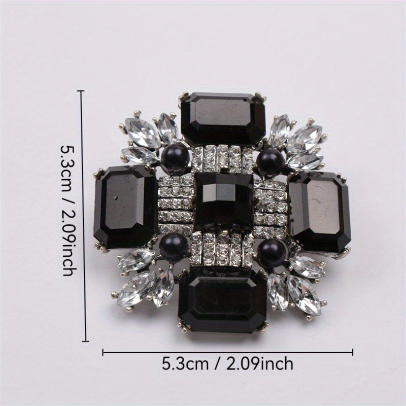 Water-Cut Rhinestone Brooch for Women Elegant Jewelry Accessory