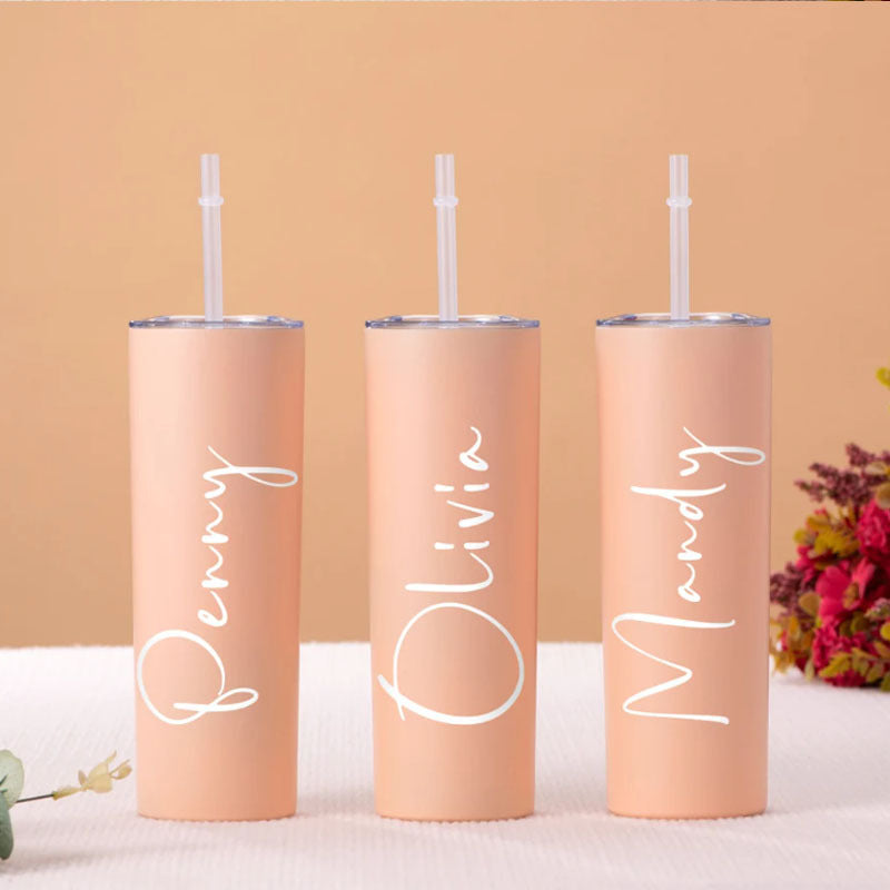 Maxsus zanglamas po'latdan yasalgan suv shishasi, ikki devorli izolyatsiya, BPA dan xoli, shaxsiylashtirilgan kelin to'yidagi qiz do'stlari sovg'alari, faqat qo'lda yuvish - u uchun, ona, qiz do'sti yoki maxsus tadbirlar uchun mukammal sovg'a.