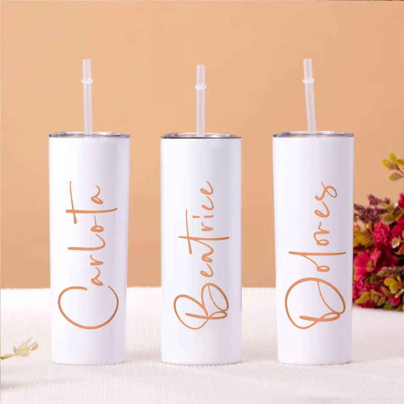 Maxsus zanglamas po'latdan yasalgan suv shishasi, ikki devorli izolyatsiya, BPA dan xoli, shaxsiylashtirilgan kelin to'yidagi qiz do'stlari sovg'alari, faqat qo'lda yuvish - u uchun, ona, qiz do'sti yoki maxsus tadbirlar uchun mukammal sovg'a.