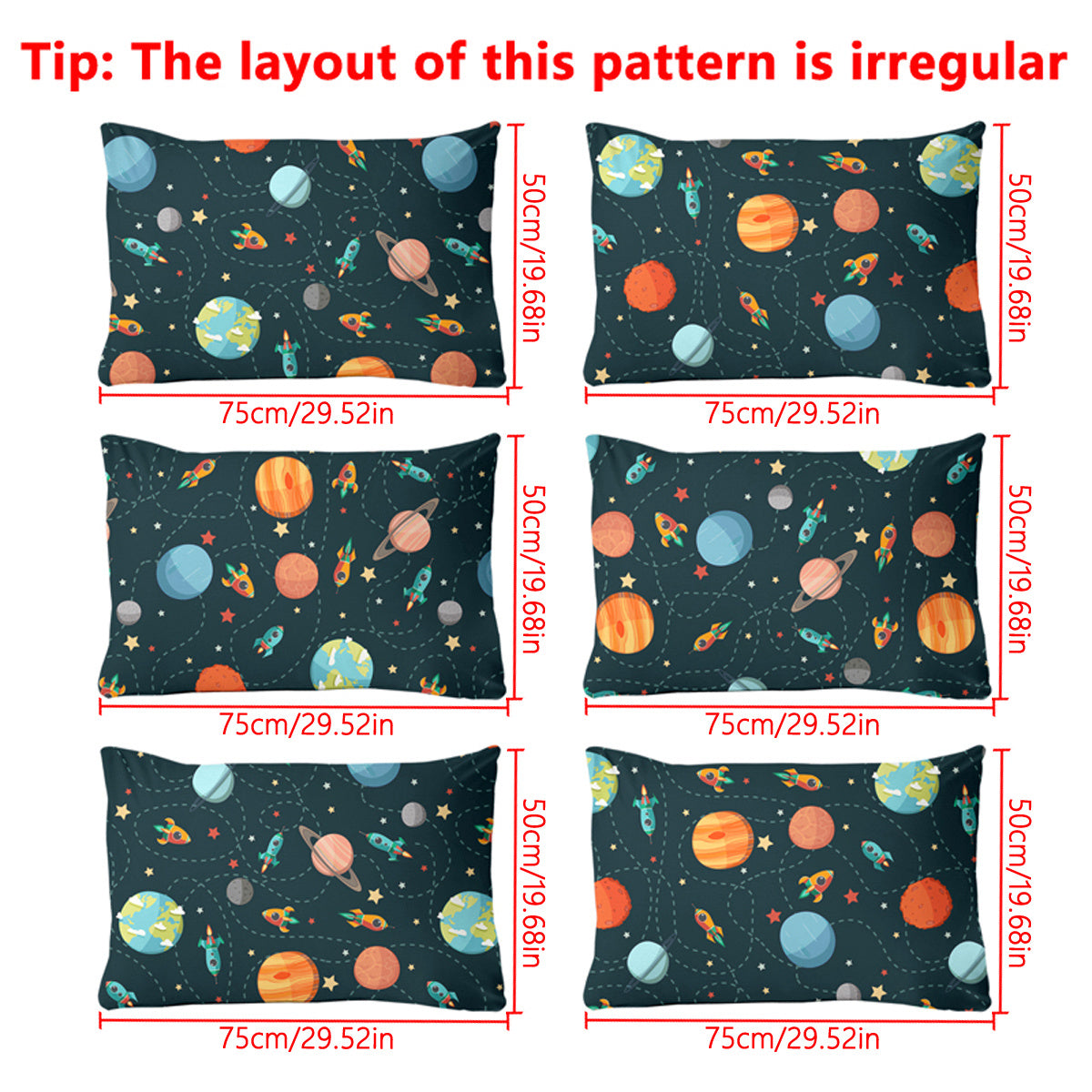 Soft Brushed Polyester Space Explorer Pillowcase with Planet and Spaceship Design