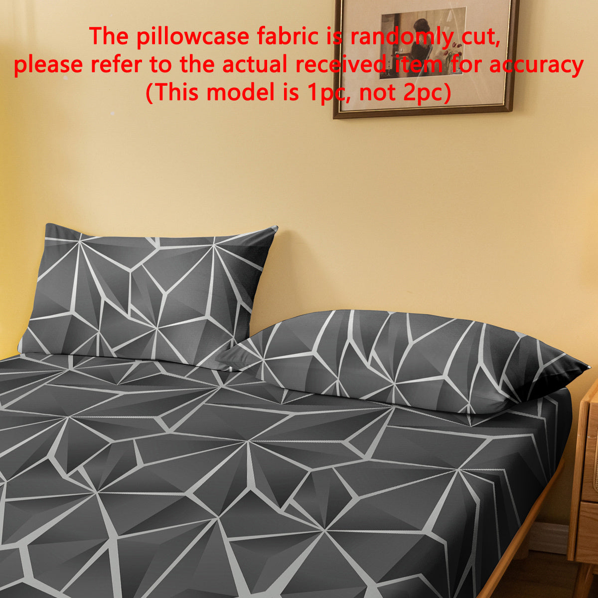 Geometric Diamond Pattern Pillowcase 74.98cm x 49.99cm Polyester Quilted Washable