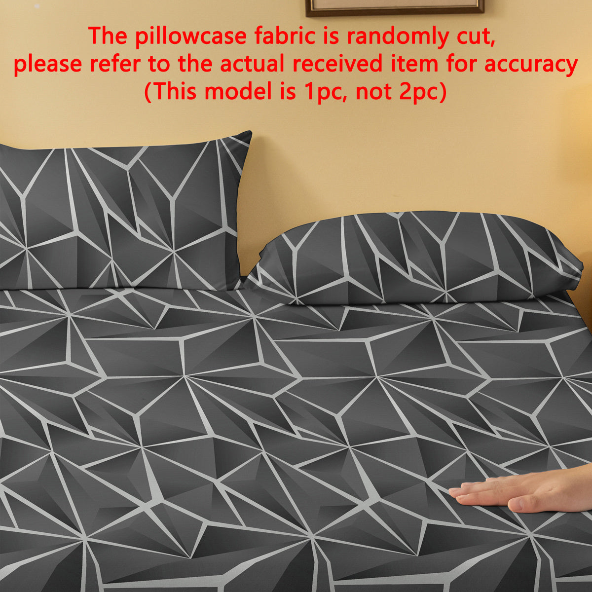 Geometric Diamond Pattern Pillowcase 74.98cm x 49.99cm Polyester Quilted Washable