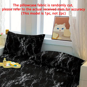 Machine Washable Black Marble Print Pillowcase with Envelope Closure for Bedroom Decor