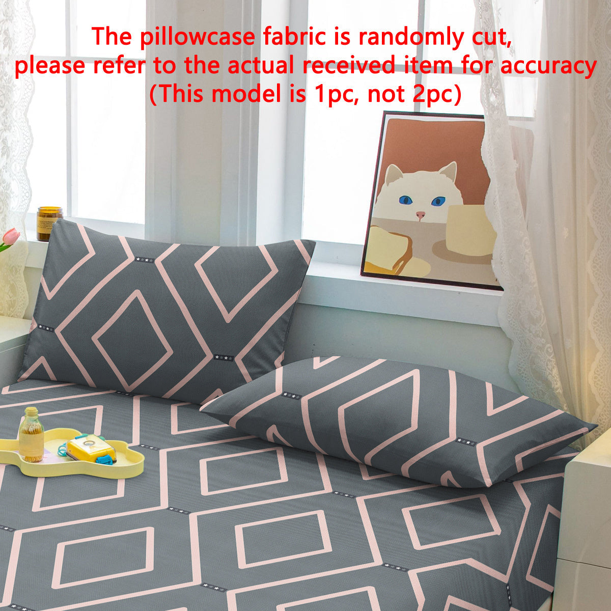 Modern Geometric Pillowcase for Bedroom Decor, Soft Brushed, Machine Washable