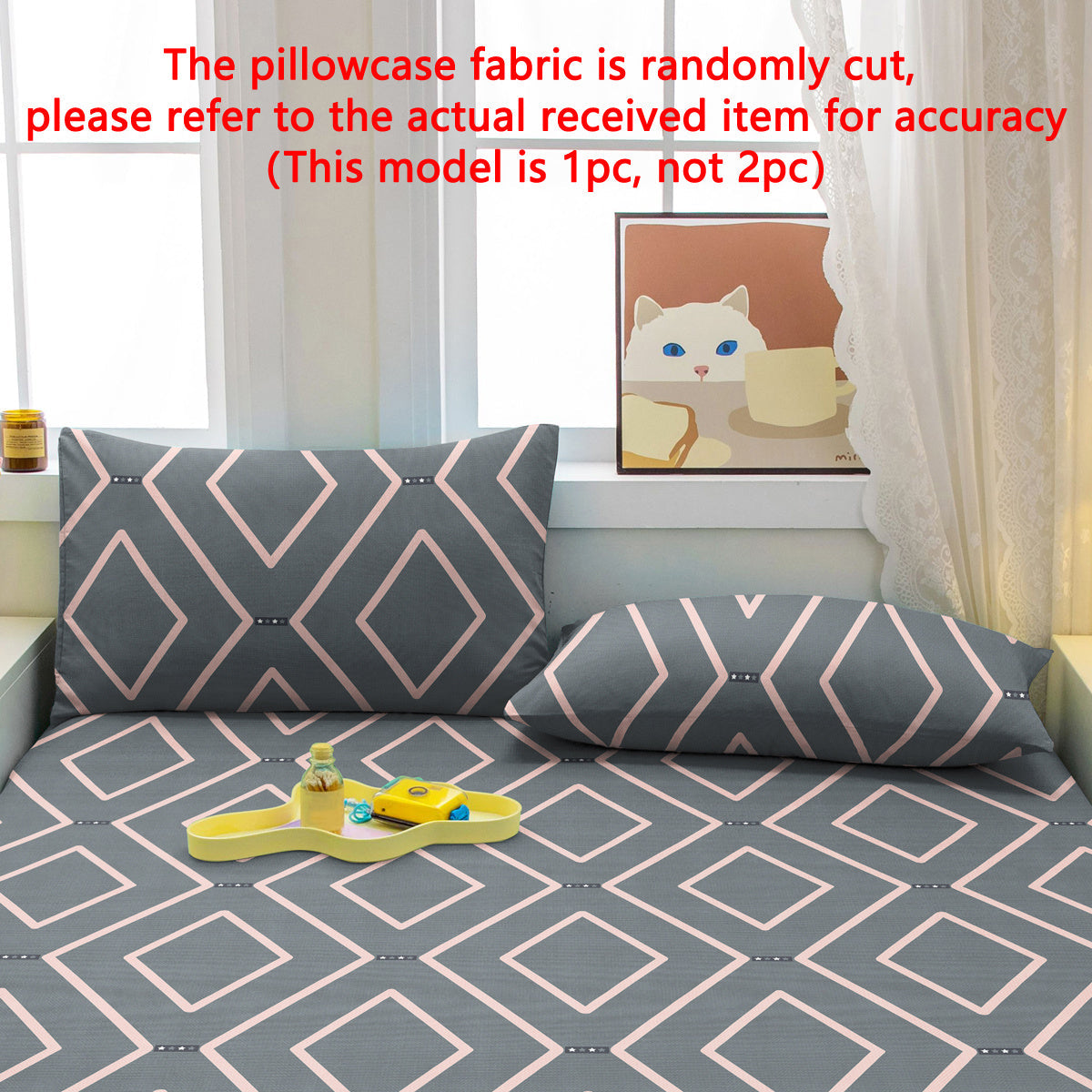 Modern Geometric Pillowcase for Bedroom Decor, Soft Brushed, Machine Washable