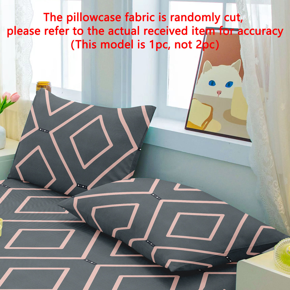 Modern Geometric Pillowcase for Bedroom Decor, Soft Brushed, Machine Washable