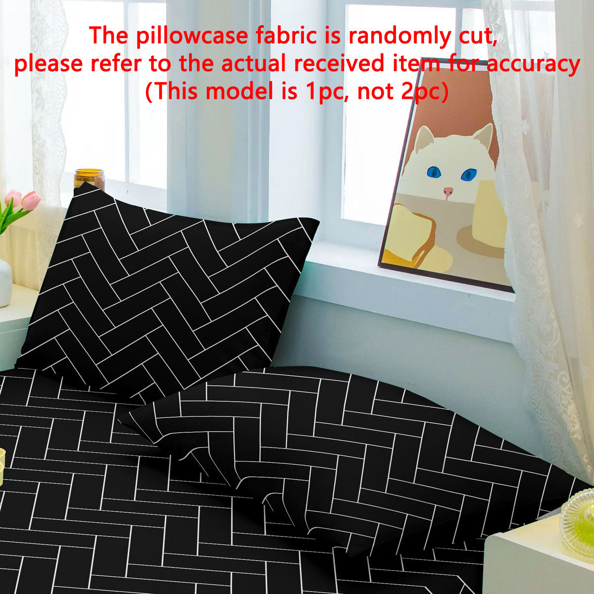 Geometric Chevron Pattern Pillowcase Soft Quilted Polyester Envelope Closure
