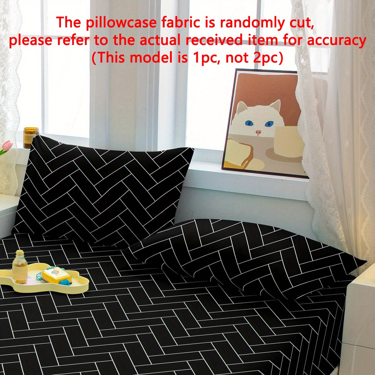 Geometric Chevron Pattern Pillowcase Soft Quilted Polyester Envelope Closure