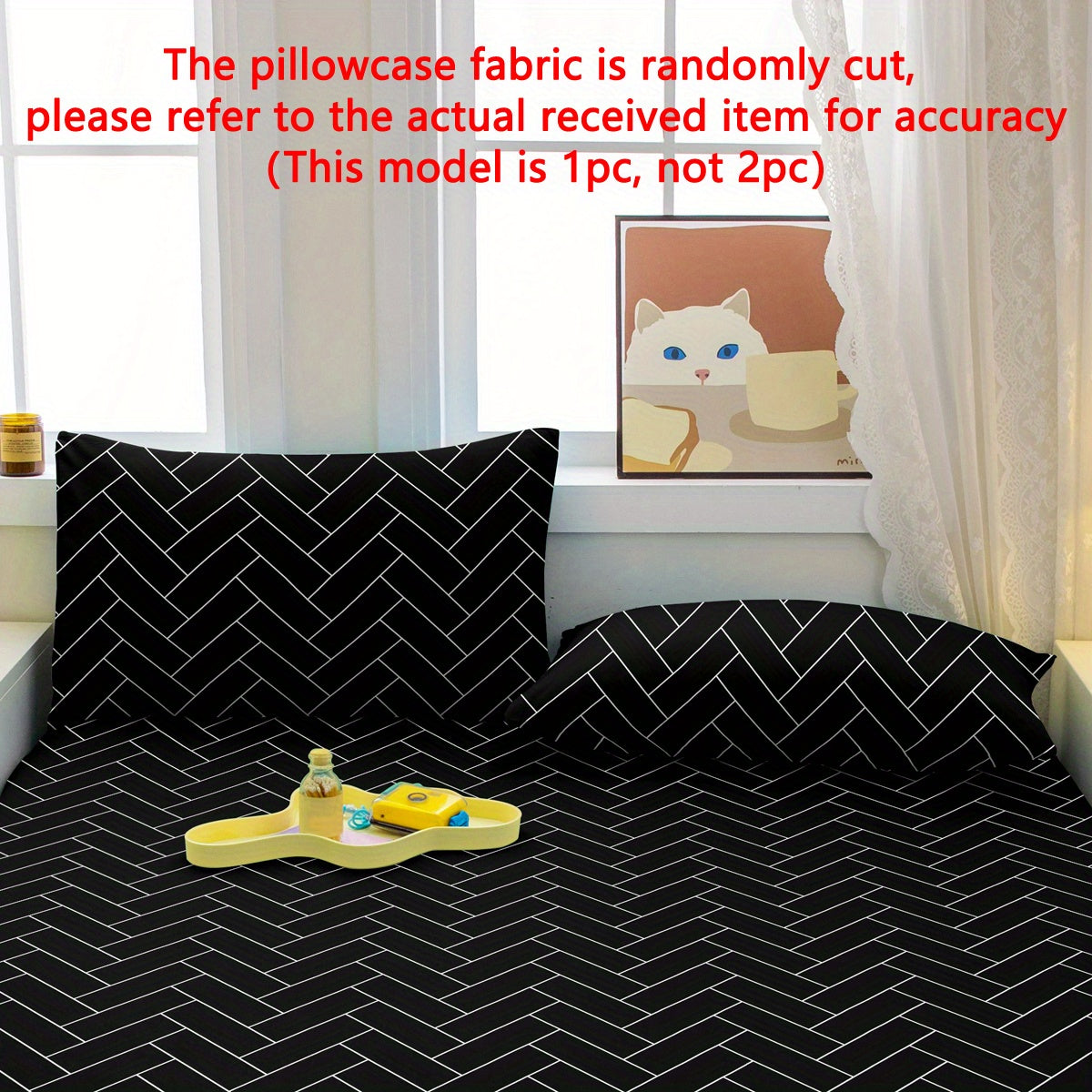 Geometric Chevron Pattern Pillowcase Soft Quilted Polyester Envelope Closure