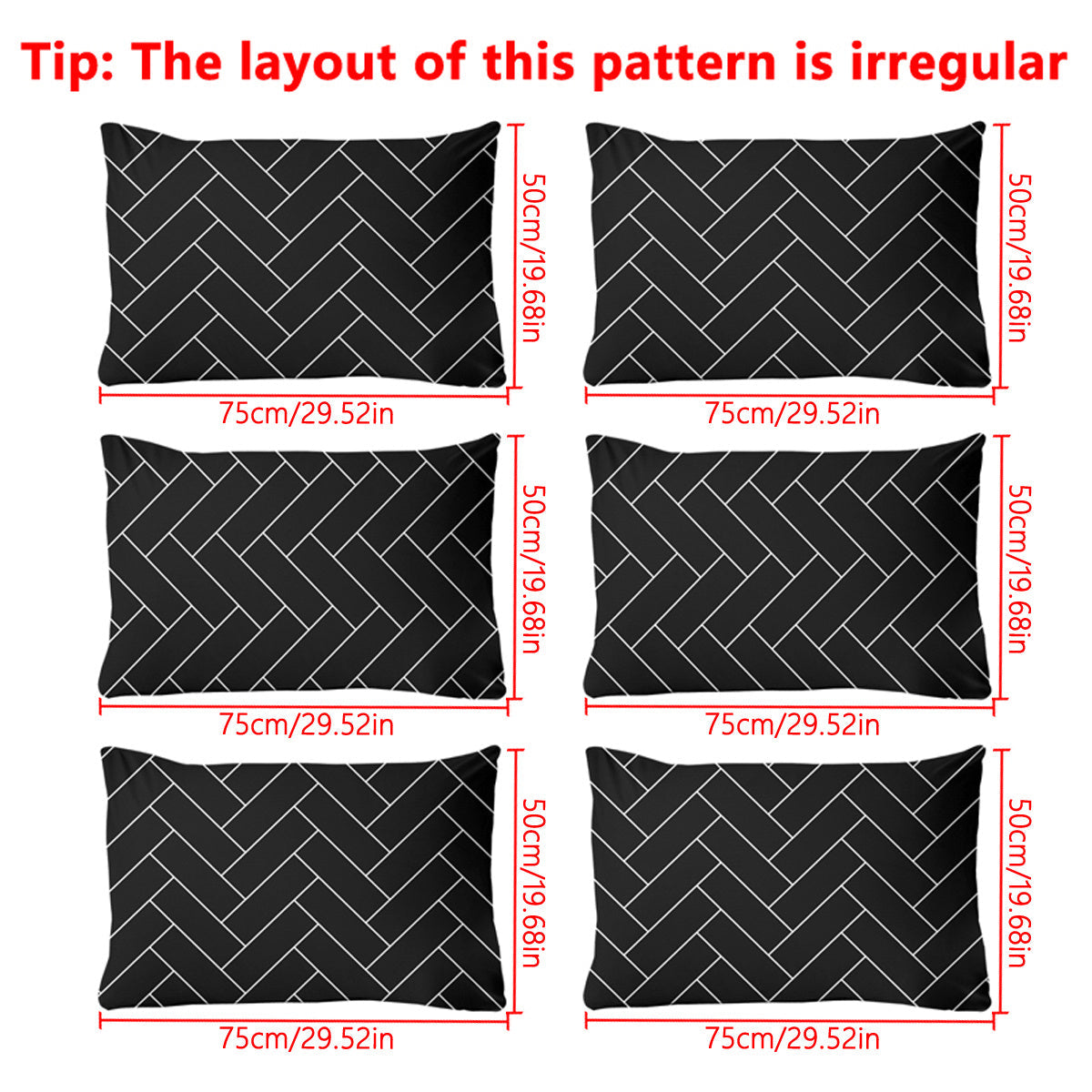 Geometric Chevron Pattern Pillowcase Soft Quilted Polyester Envelope Closure