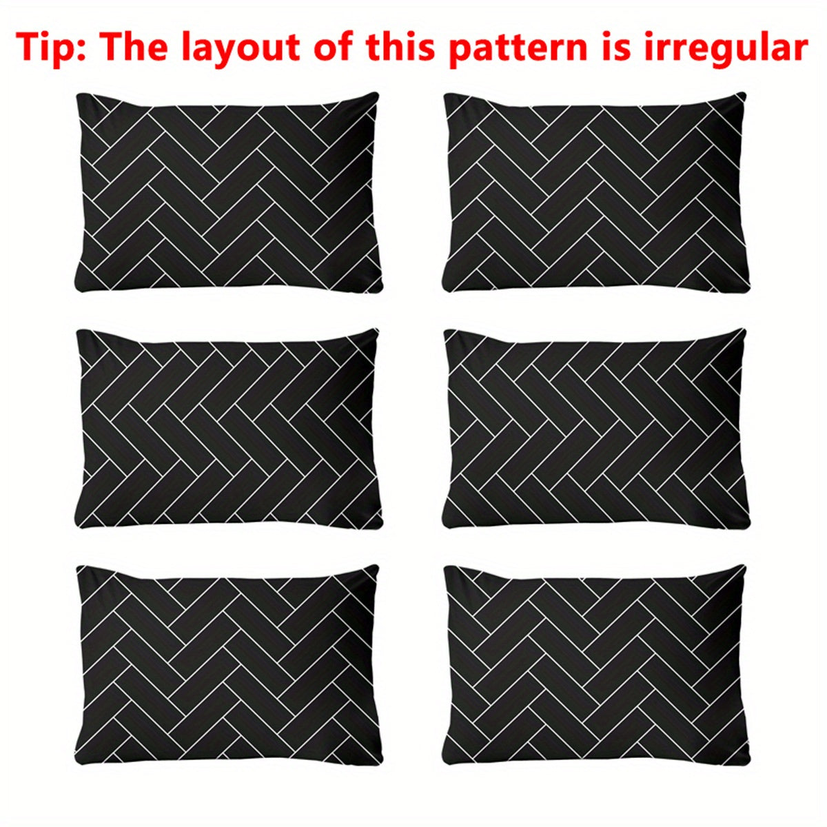 Geometric Chevron Pattern Pillowcase Soft Quilted Polyester Envelope Closure