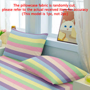 Rainbow Striped Geometric Pillowcase with Soft Polyester Protector, Machine Washable, Bedroom Decor
