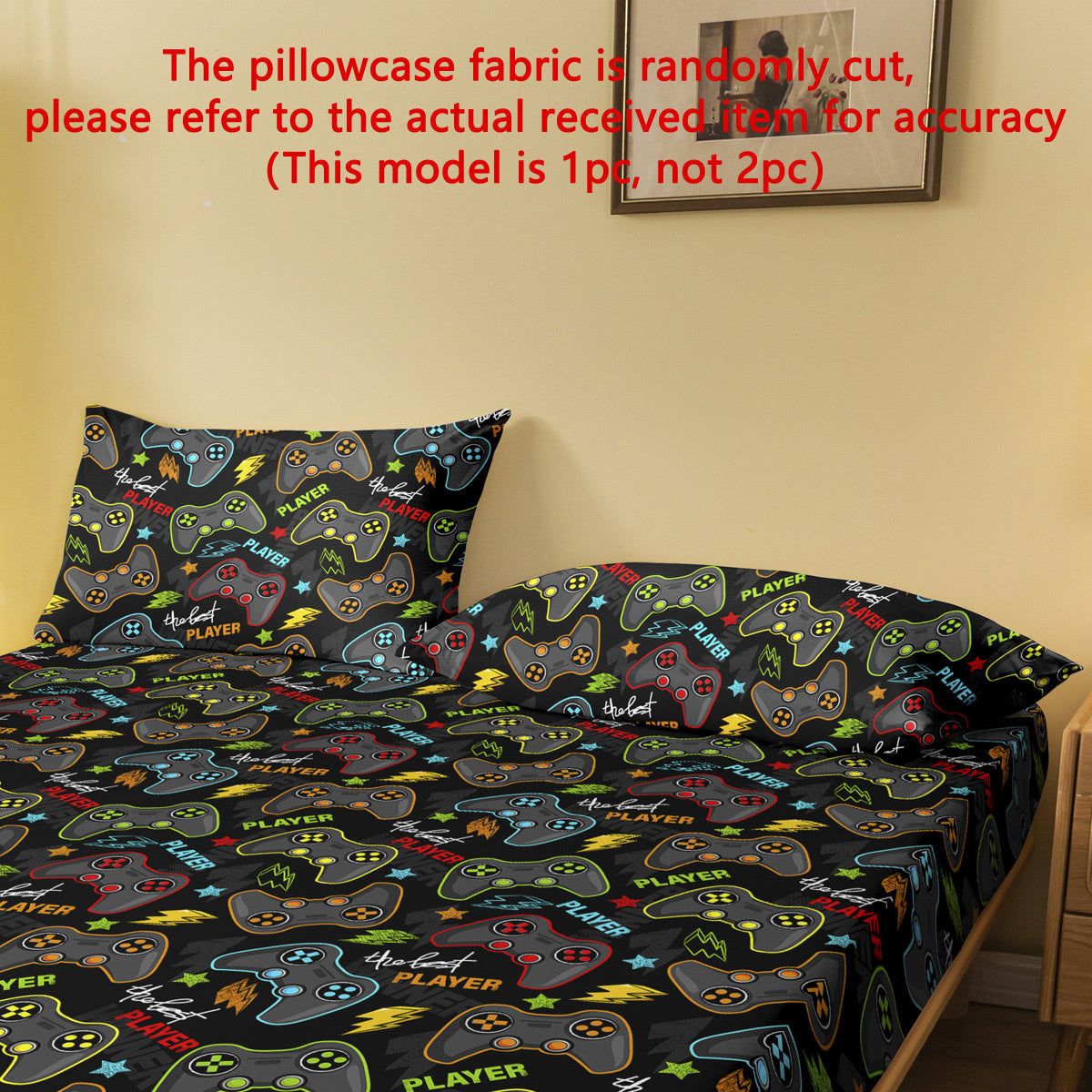 Modern Gamer Print Pillowcase Soft Cozy Envelope Closure Machine Washable Bedroom Decor