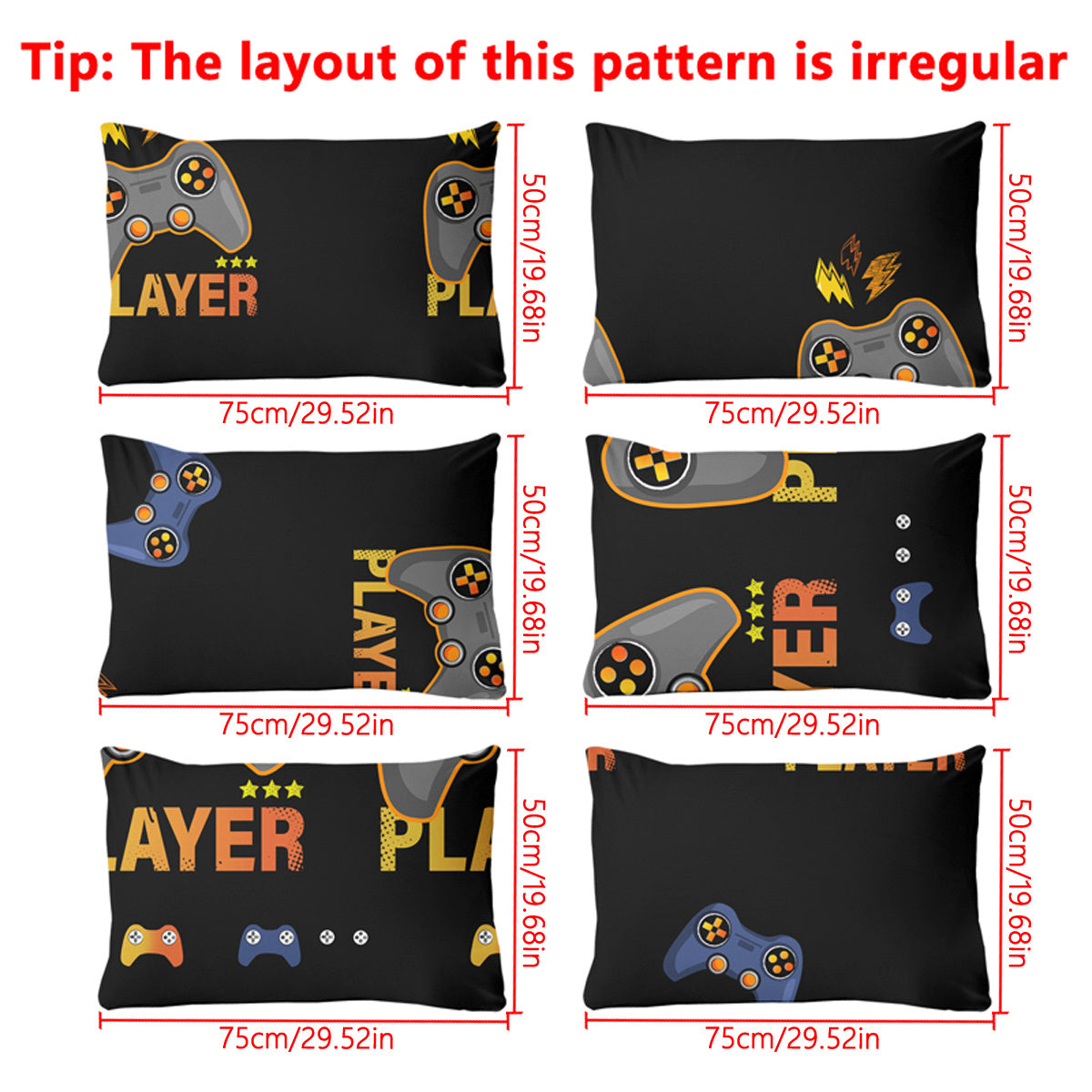 Black Pattern Printed Brushed Pillowcase for Bedroom Soft and Comfortable Bedding