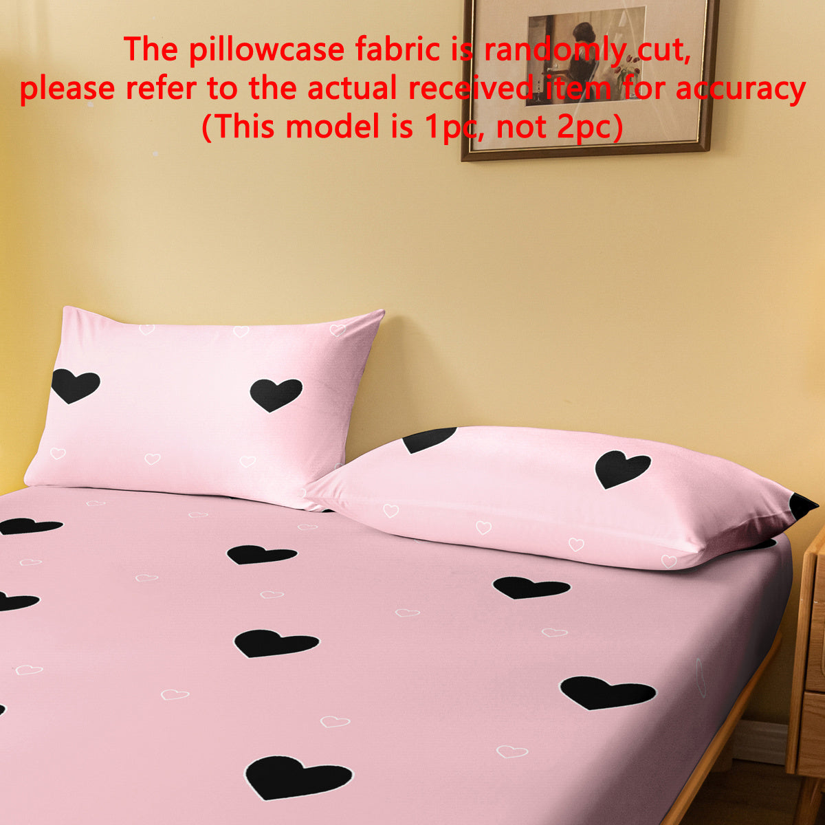 Geometric Heart Pattern Pillowcase Soft Brushed Polyester Quilted Woven Machine Washable