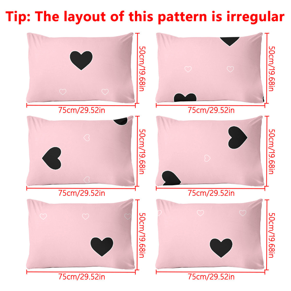 Geometric Heart Pattern Pillowcase Soft Brushed Polyester Quilted Woven Machine Washable