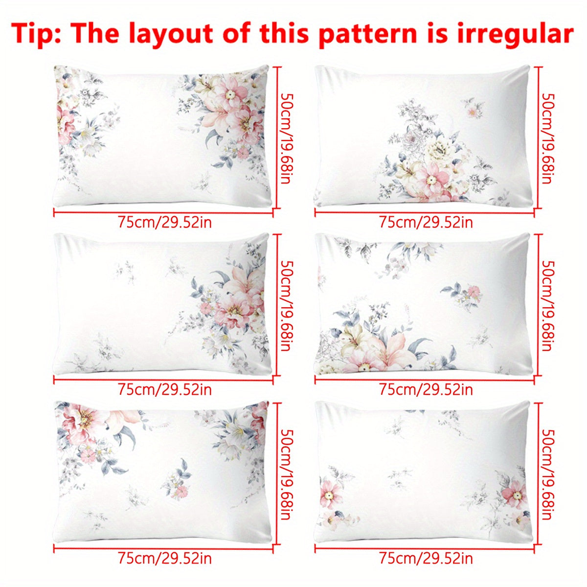 Botanika bosma yostiq qoplami 20x20 dyuym yumshoq polyester gull dekor