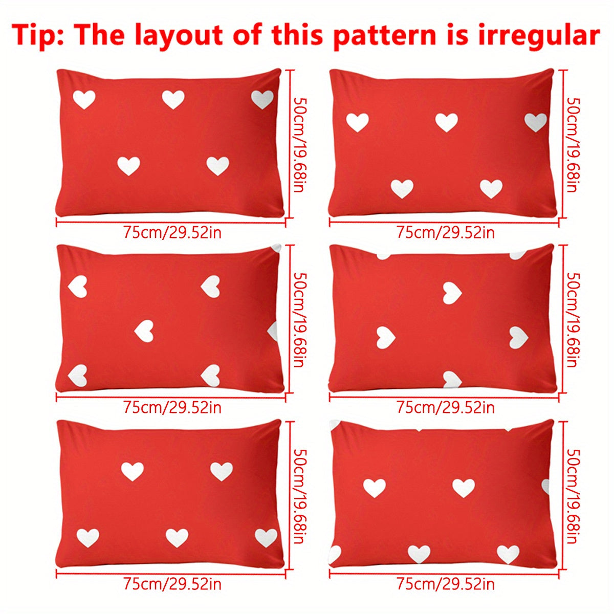 Modern Heart Geometric Pattern Pillowcase Soft Brushed Fabric Quilted 100% Polyester Woven Pillow Protector