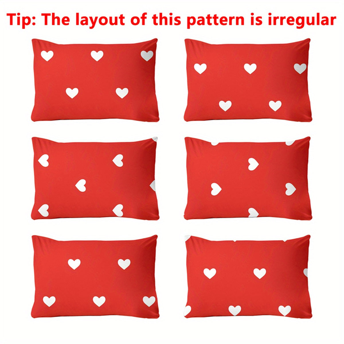 Modern Heart Geometric Pattern Pillowcase Soft Brushed Fabric Quilted 100% Polyester Woven Pillow Protector