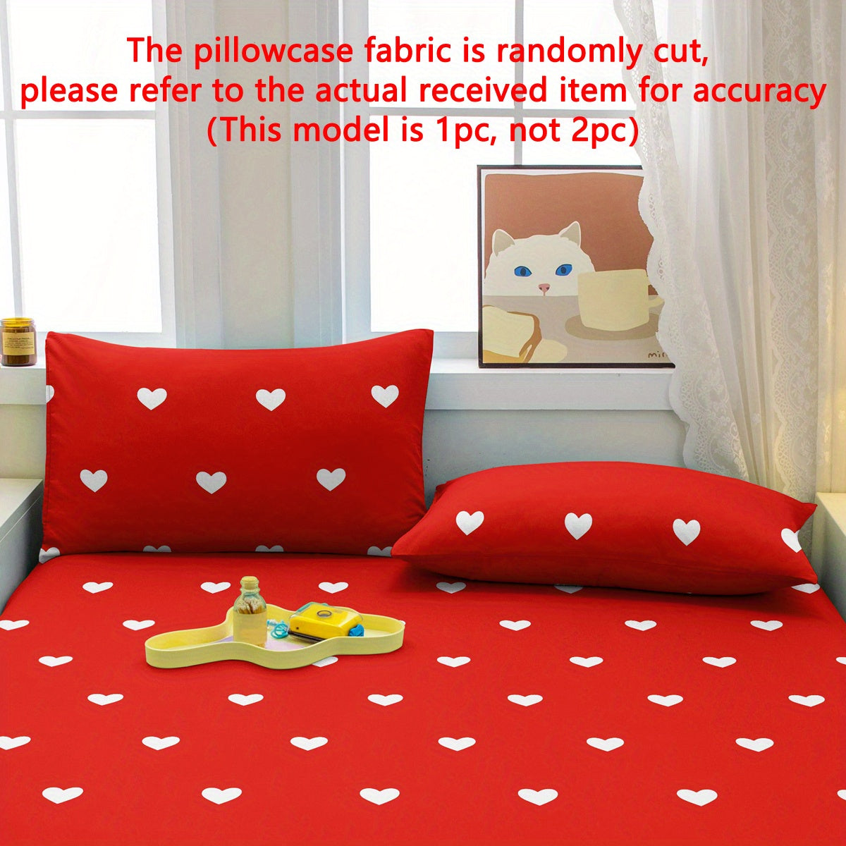 Modern Heart Geometric Pattern Pillowcase Soft Brushed Fabric Quilted 100% Polyester Woven Pillow Protector