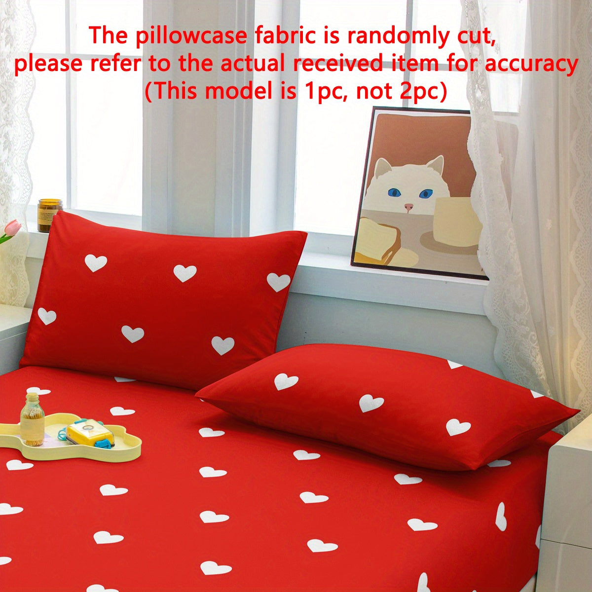 Modern Heart Geometric Pattern Pillowcase Soft Brushed Fabric Quilted 100% Polyester Woven Pillow Protector