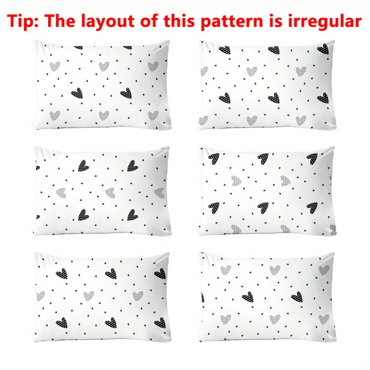 Soft Brushed Polyester Pillow Cover 75x50cm Geometric Heart Pattern Quilted Bedding