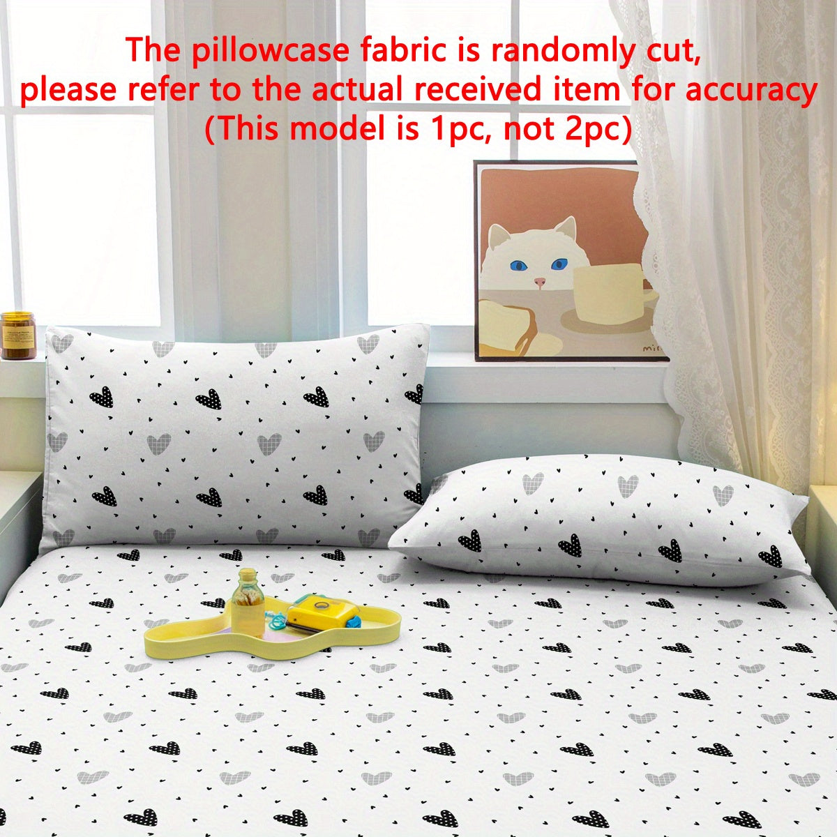 Soft Brushed Polyester Pillow Cover 75x50cm Geometric Heart Pattern Quilted Bedding