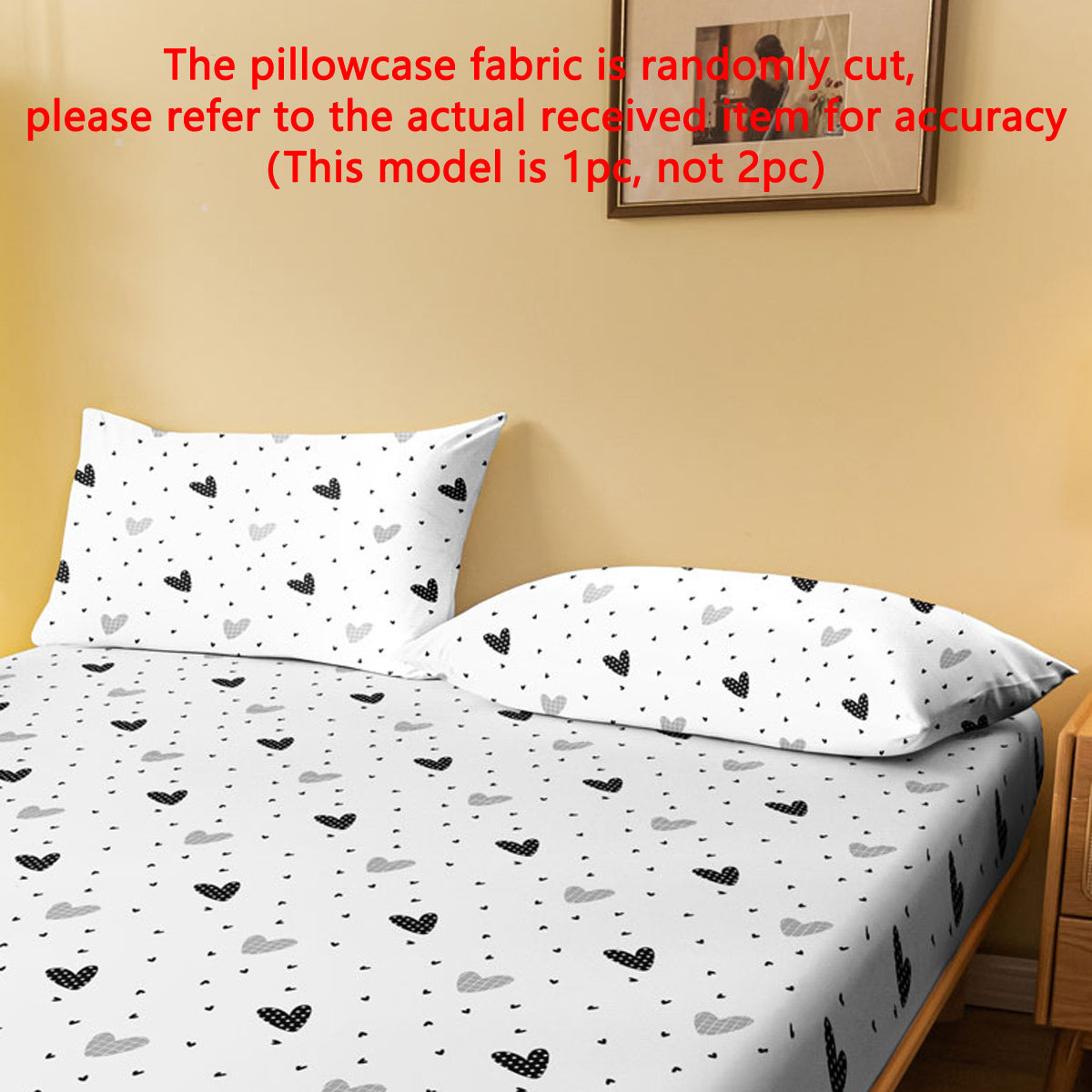 Soft Brushed Polyester Pillow Cover 75x50cm Geometric Heart Pattern Quilted Bedding