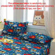 Soft Brushed Pillowcase with Envelope Closure Cartoon Ambulance Print Machine Washable Bedroom Decor