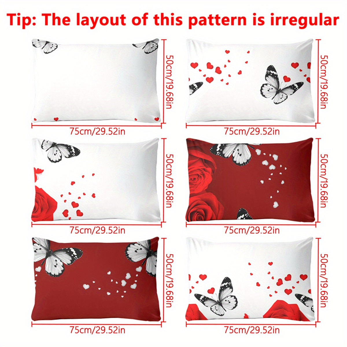 Soft Microfiber Pillow Protector with Floral Butterfly Print, Pocket Closure, 1 Piece