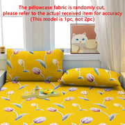 Yellow Floral Tulip Pillowcase 75cm x 50cm Soft Bedding for Bedroom