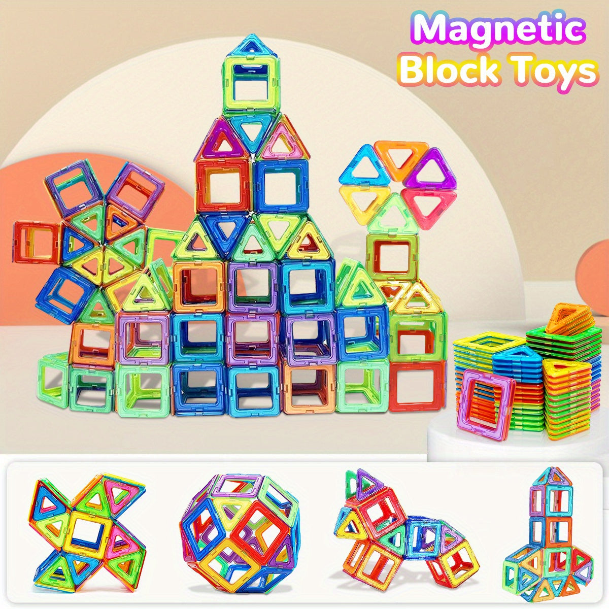 Magnetic Building Blocks for Kids Age 3 Plus Educational Creative Toy Assorted Colors