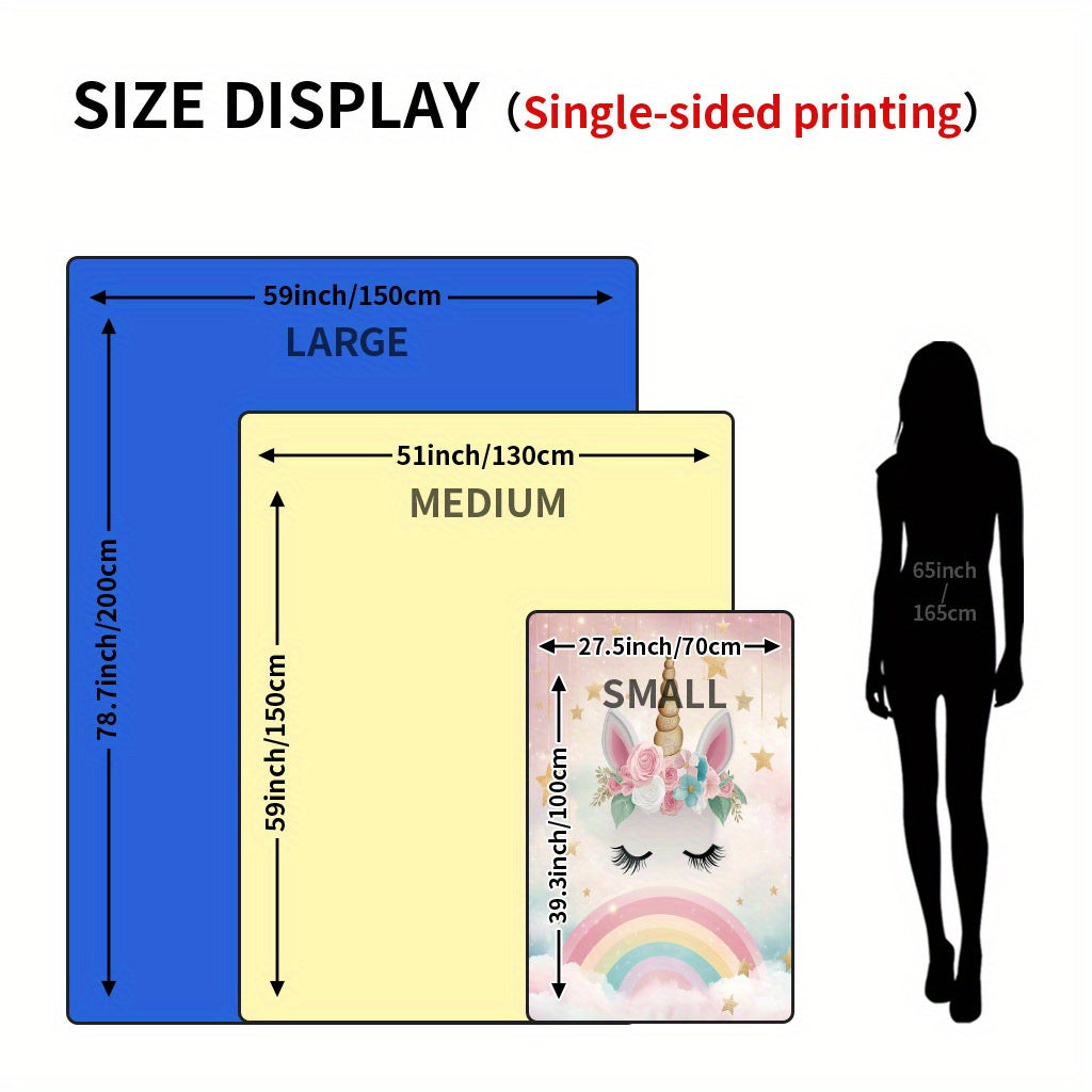 Unicorn Flannel Blanket for Kids Digital Print Quilted Lightweight Cozy Throw for Naptime