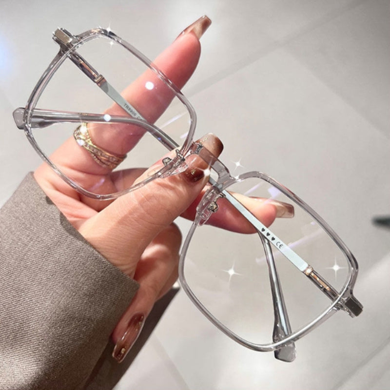 Unisex Clear Plastic Glasses with Ultra-Thin Frames