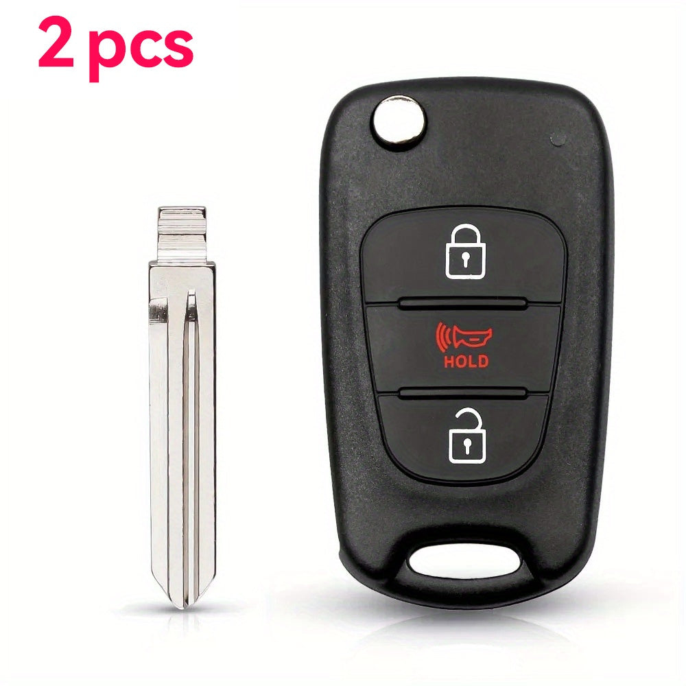 Car Key Shell 2pcs Remote Flip Case for Hyundai Kia Keyless Entry