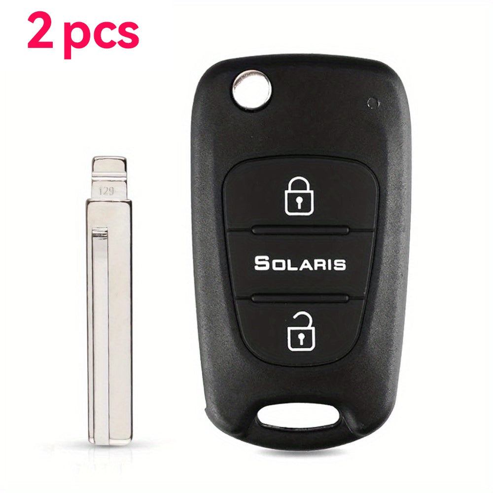 Car Key Shell 2pcs Remote Flip Case for Hyundai Kia Keyless Entry