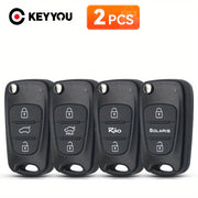 Car Key Shell 2pcs Remote Flip Case for Hyundai Kia Keyless Entry