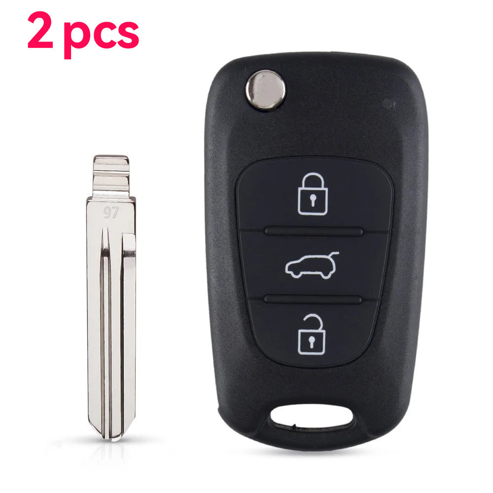 Car Key Shell 2pcs Remote Flip Case for Hyundai Kia Keyless Entry