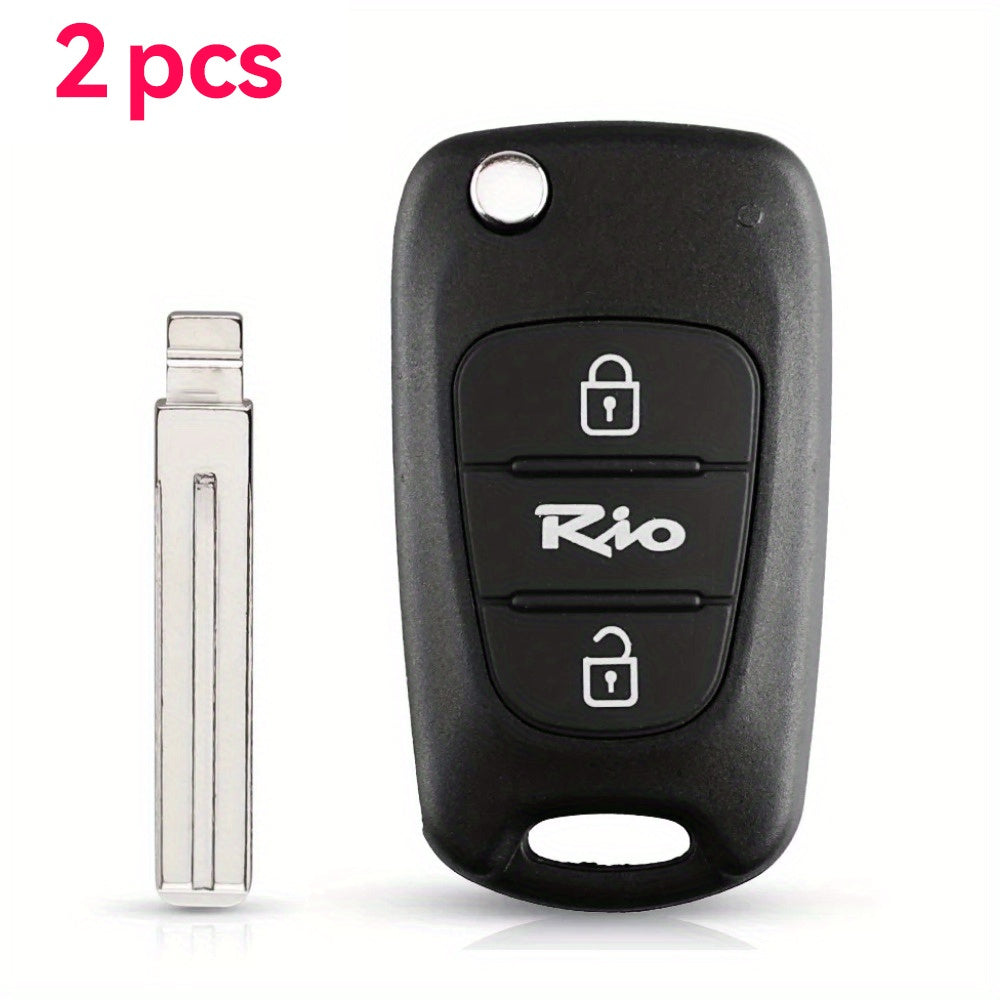 Car Key Shell 2pcs Remote Flip Case for Hyundai Kia Keyless Entry