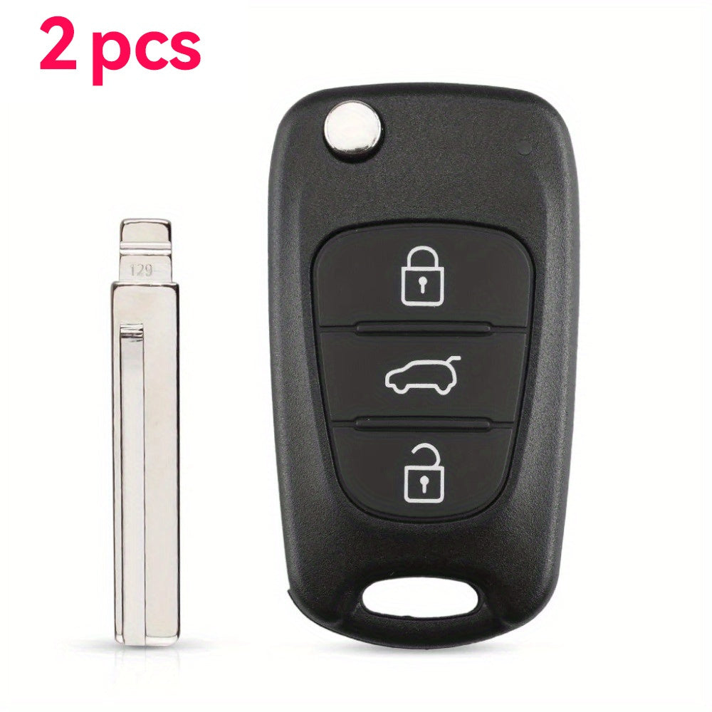 Car Key Shell 2pcs Remote Flip Case for Hyundai Kia Keyless Entry