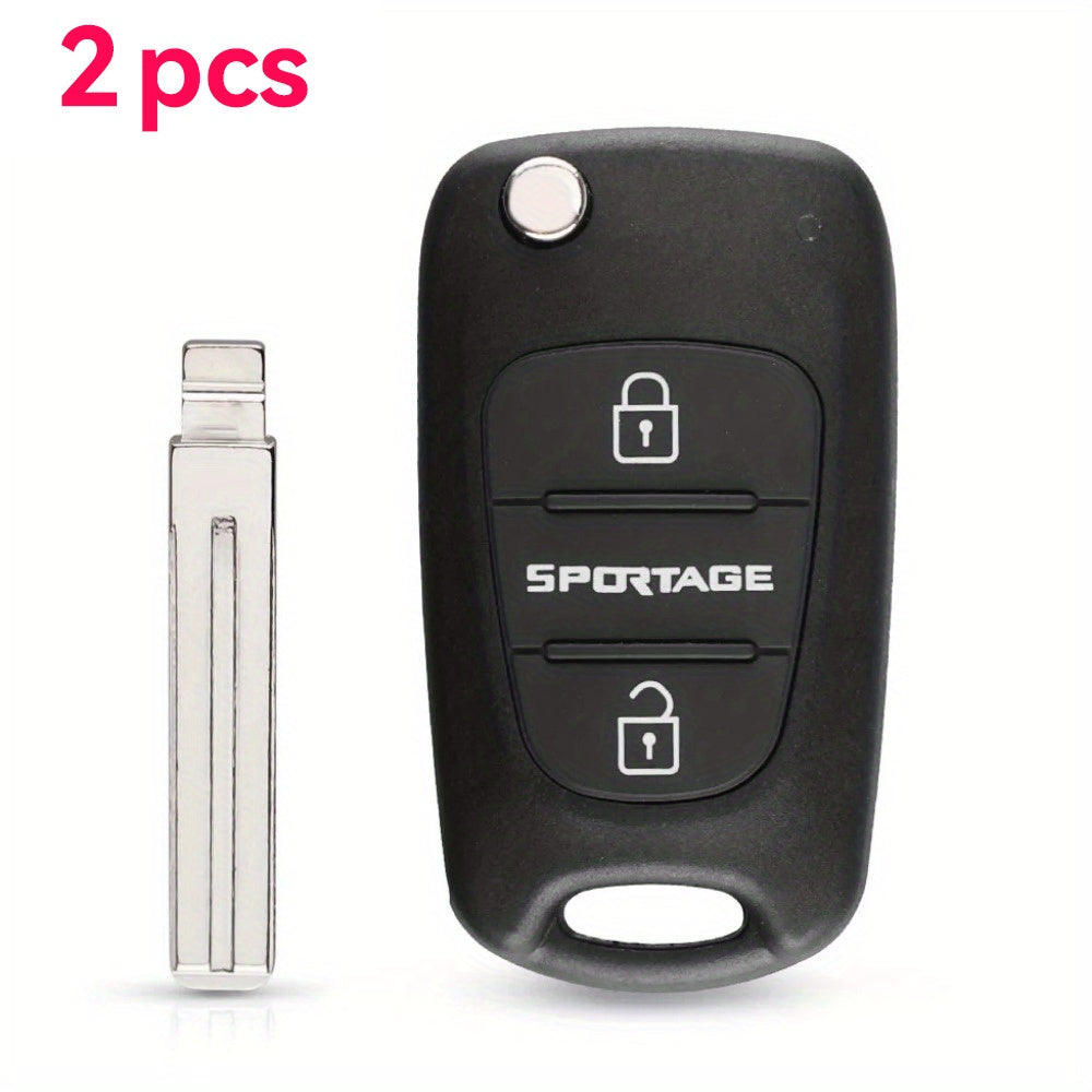 Car Key Shell 2pcs Remote Flip Case for Hyundai Kia Keyless Entry
