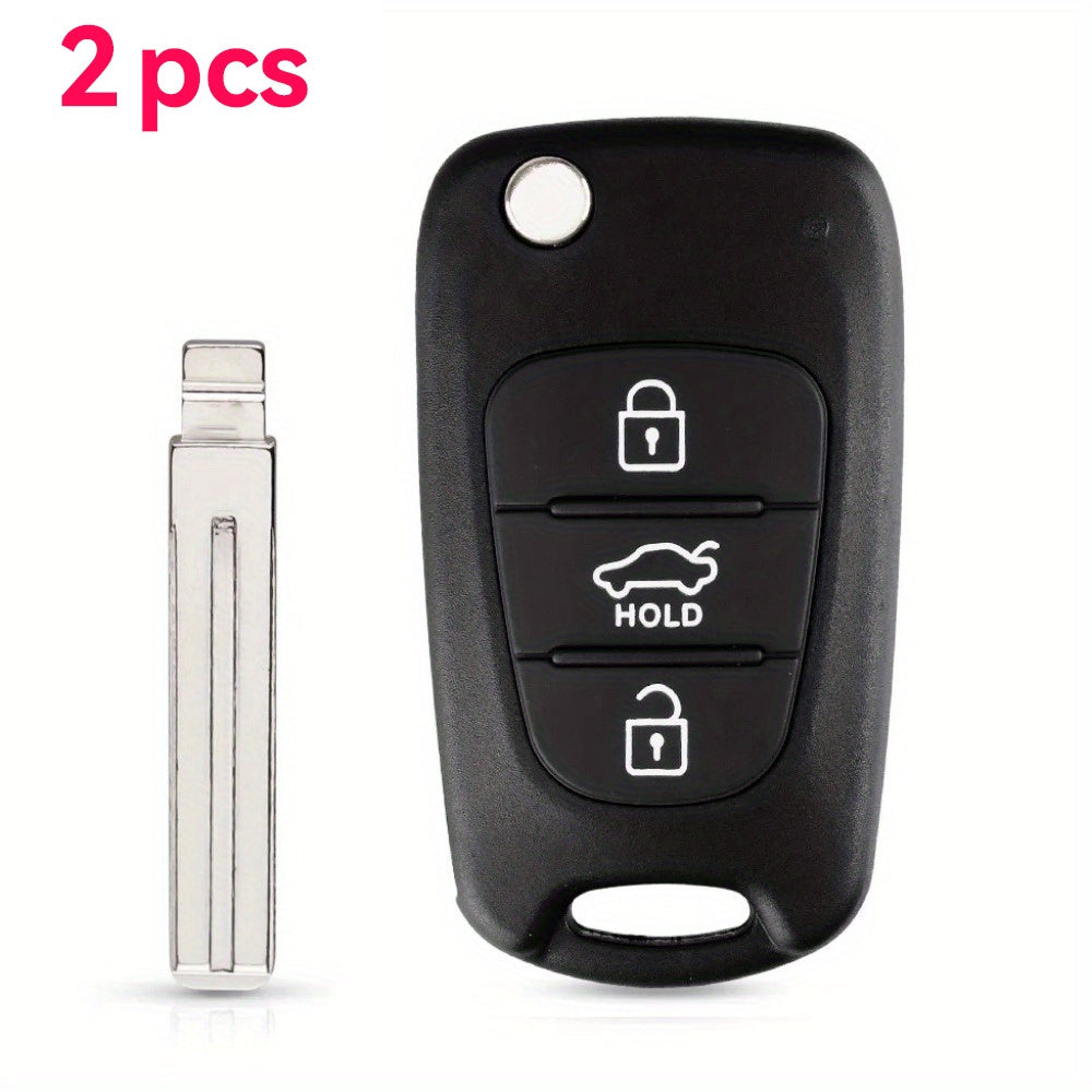 Car Key Shell 2pcs Remote Flip Case for Hyundai Kia Keyless Entry