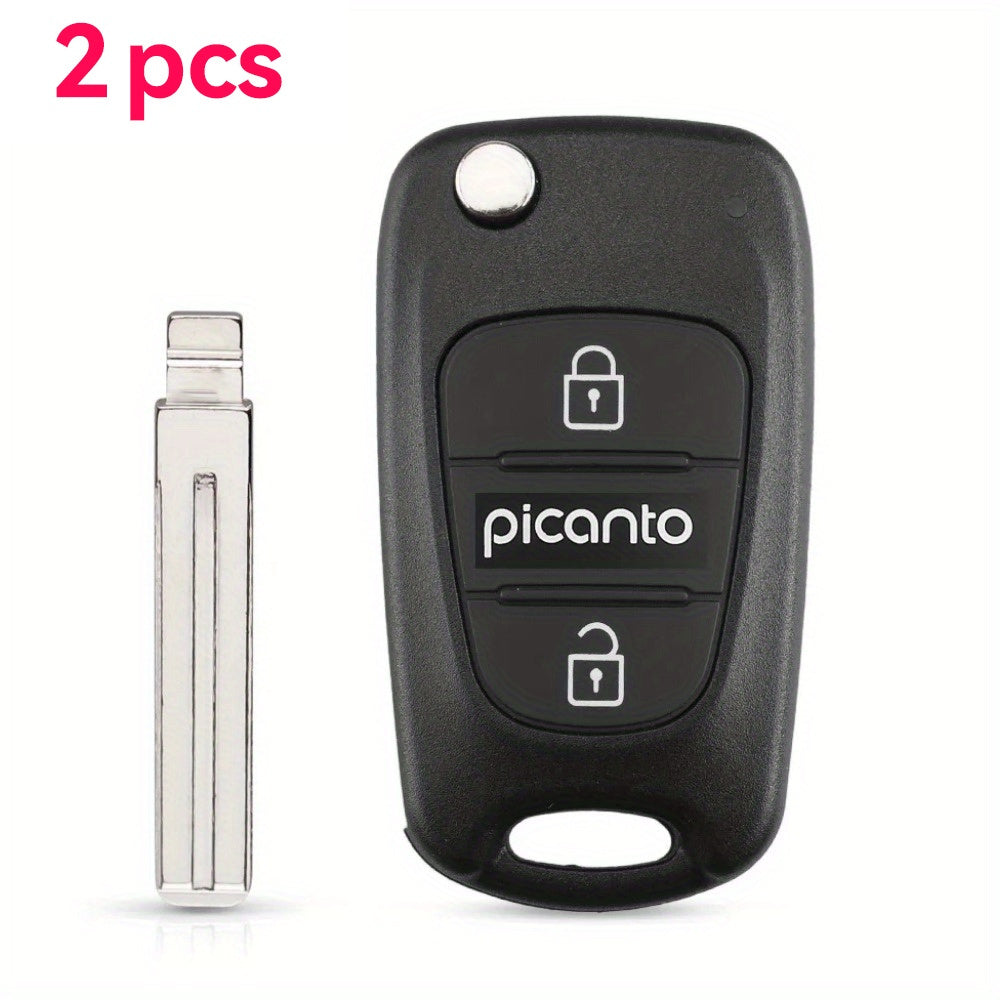 Car Key Shell 2pcs Remote Flip Case for Hyundai Kia Keyless Entry